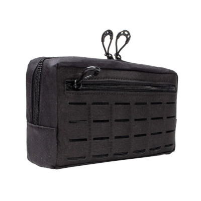 Bolso Modular  Horizontal 2 Zip Laser Cut - Preto