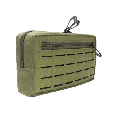 Bolso Modular  Horizontal 2 Zip Laser Cut - Verde