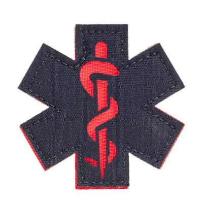 Patch Simbolo Medicina Bastão de Asclépio - Azul Dark